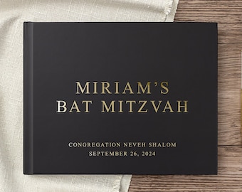 Bat Mitzvah Guest Book for Bat Mitzvah, Personalized Custom Guestbook Sign in Photo Album for Mitzvah Party