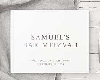 Bar Mitzvah Guest Book Bar Mitzvah Gift Idea for Jewish Celebration, Guestbook Sign in Book for Party Photo Album
