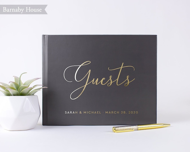 Wedding Guest Book Personalized Hardcover Wedding Photo Etsy