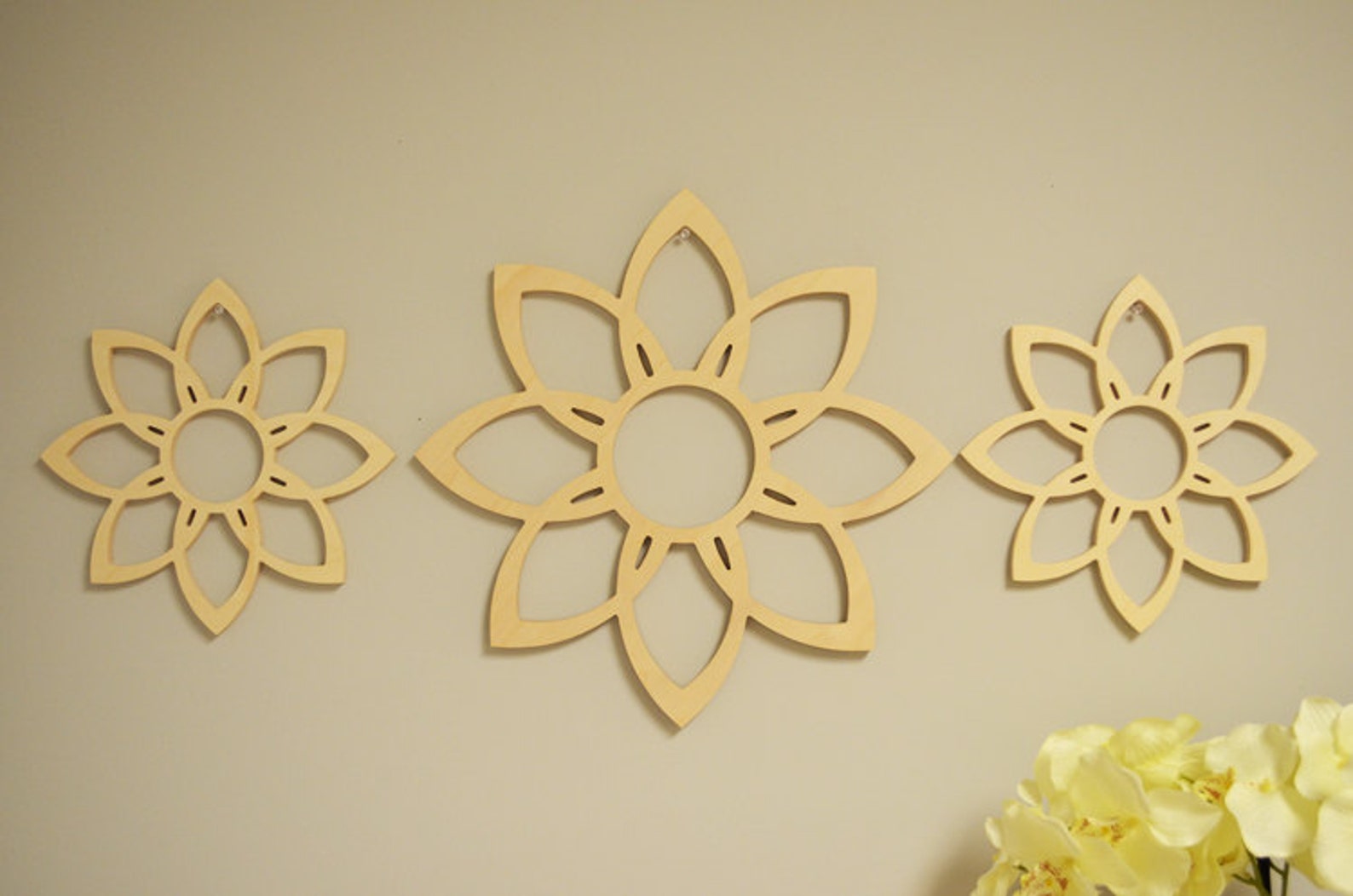 Wooden Flower Wall Decor Wall Art Wall Hanging Bedroom Etsy