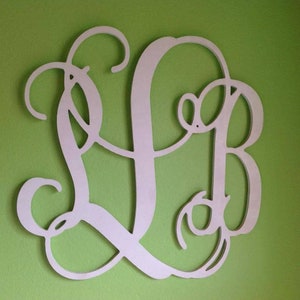 Large Wooden Monogram Wall Hanging Painted Initials Photo Prop Graduation Gift Wedding Nursery Bedroom Baby Dorm Decor all sizes image 6