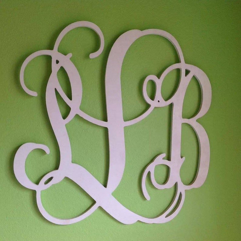 Large Wooden Monogram Wall Hanging Painted Initials Photo Prop Graduation Gift Wedding Nursery Bedroom Baby Dorm Decor all sizes image 6