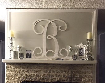 Painted Wooden Monogram Letters, Wall Hanging, Home Decor, Nursery Decor, Wall Art, Wedding Decor, Monogram Wall Sign, Wooden Initials