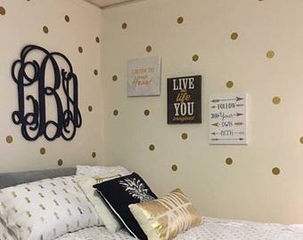 Painted Dorm Room Decor - Monogram Wall Hanging - Wooden Initials - Wall Letters - Monogram Decor - Bedroom Wall Hanging