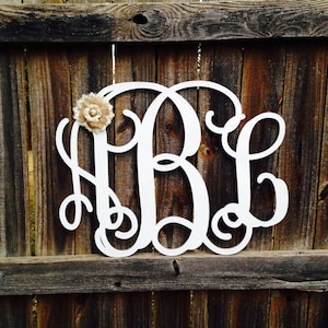 Large Wooden Monogram Wall Hanging Painted Initials Photo Prop Graduation Gift Wedding Nursery Bedroom Baby Dorm Decor all sizes image 7