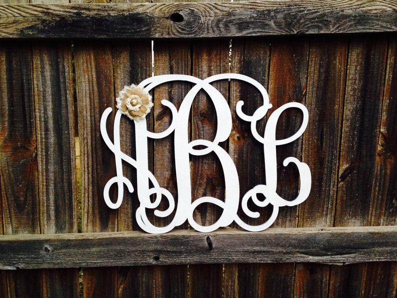 Large Wooden Monogram Wall Hanging Painted Initials Photo Prop Graduation Gift Wedding Nursery Bedroom Baby Dorm Decor all sizes image 7