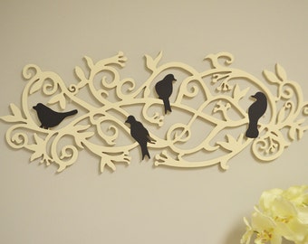 Bedroom Sign - Guest Room Sign Wall Decor - Home Decor Wall Hanging - Entrance Sign Welcome - Bird Tree Sign