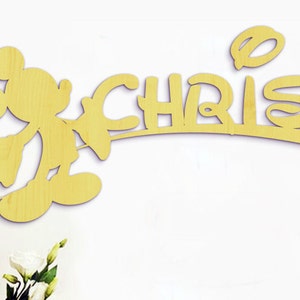 Disney Mickey Mouse, Monogram, Baby Boys, Wooden Name Sign, Baby Name Sign for Nursery, Name Wall Decor, Mickey Mouse Ears, Name Sign Decor