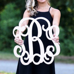 Large Wooden Monogram Wall Hanging Painted Initials Photo Prop Graduation Gift Wedding Nursery Bedroom Baby Dorm Decor all sizes image 5