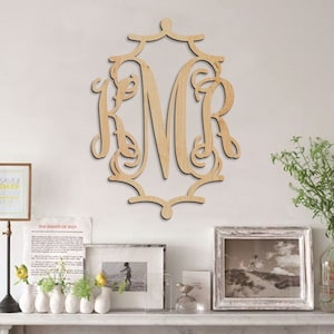 Pagoda Monogram - Monogram Wall Hanging - Monogram Door Hanger - Wedding Monogram - Nursery Monogram - Wooden Initials *