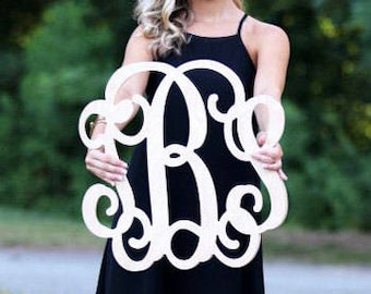 Monogram Wall Hanging, Wooden Monogram, Painted Wood Monogram, Wedding Decor, photo Prop, Baby Shower Decor, Wedding Guest Book
