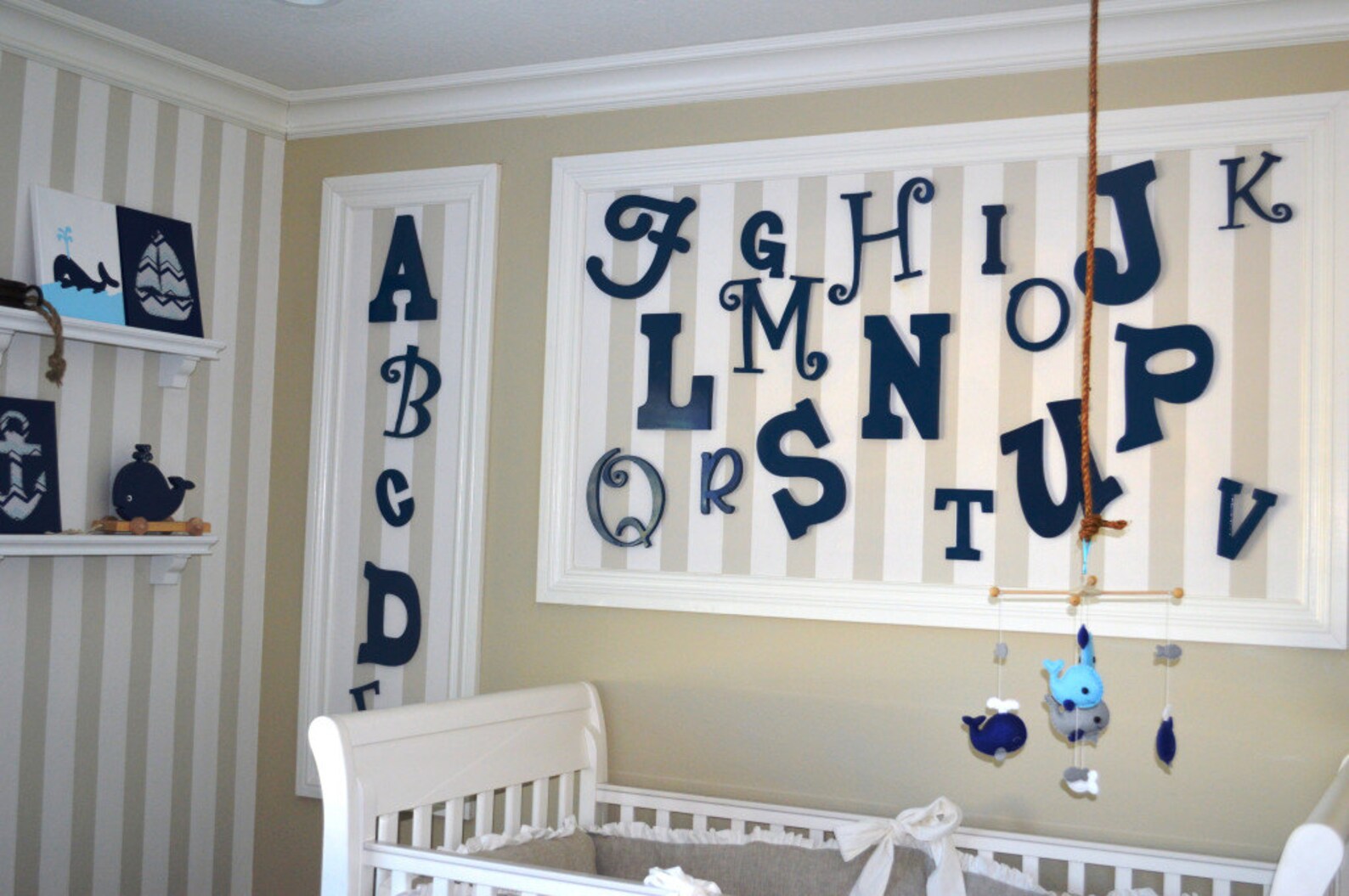 Wooden Alphabet Letters - Wooden Wall Letters - ABC Nursery Decor ...