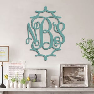 Pagoda Monogram - Monogram Wall Hanging - Monogram Door Hanger - Wedding Monogram - Nursery Monogram - Wooden Initials *