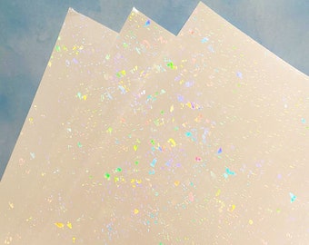 Vinile autoadesivo scintillante - Piccolo vetro rotto / Adesivo sovrapposto in vinile olografico / Adesivo in vinile glitterato / Sovrapposizione laminata a freddo