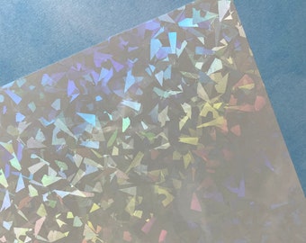 Vinilo autoadhesivo brillante - Vidrio roto / Láminas de vinilo holográfico / Láminas de vinilo con pegatinas brillantes / Láminas de laminado en frío
