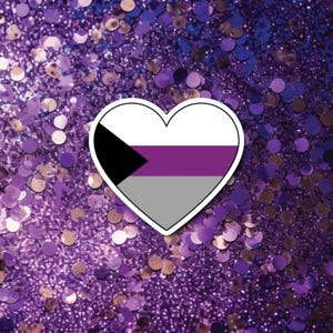 Sticker Demi Coeur | autocollant de fierté demi-sexuelle | Autocollant LGBTQ | Sticker Demi Fierté | Autocollant mignon de fierté | Sticker fierté | Sticker demi-sexuel