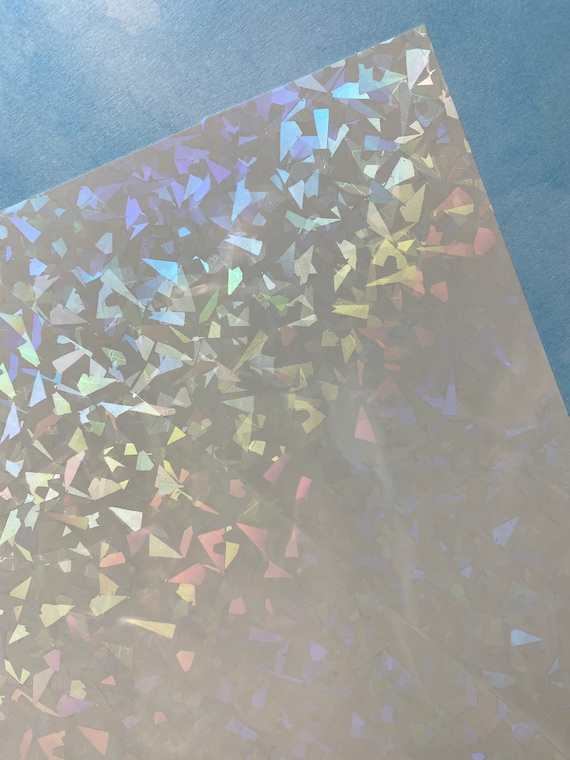 Self-Adhesive Sparkle Vinyl - Broken Glass | Holographic Vinyl Overlay Sheets | Glitter Sticker Vinyl Sheets | Cold Laminate Overlay