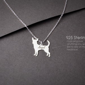 Customizable Chihuahua Necklace: Sterling Silver Dog Lover Gift