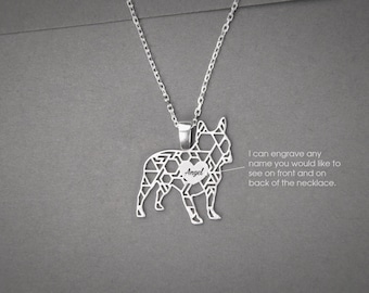 Collana con ciondolo a forma di bulldog francese DC in oro massiccio 10k per bambini, uomini e donne / Gioielli con animali, regalo per tutti i giorni per lui e lei