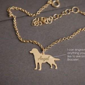 Braccialetto personalizzato in argento piccolo LABRADOR RETRIEVER - Bracciale Labrador - Argento Sterling 925, placcato oro o placcato rosa
