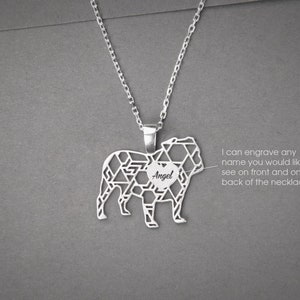 Personalized English Bulldog Necklace: Sterling Silver Dog Jewelry