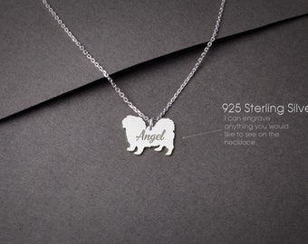 PEKINGESE SHORTHAIRED Tiny Silver Necklace • "Customizable Pekingese Necklace: Tailored for Dog Lovers!"