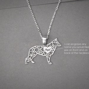 Collar personalizado de pastor alemán: joyería de plata de ley con la raza de perro