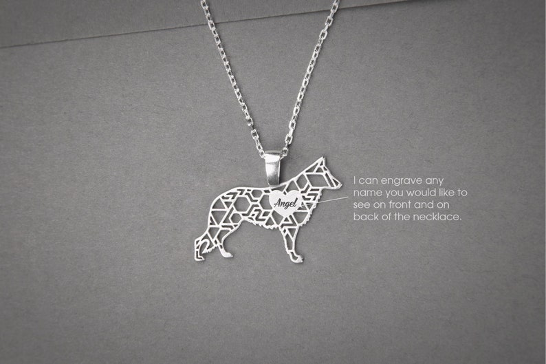 Personalised GERMAN SHEPHERD Necklace German Shepherd Name Etsy
