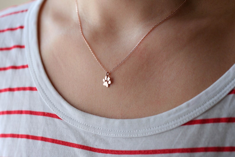 Small Paw Print Necklace Paw Necklace Dog Paw Cat Paw Paw Print Necklace Paw Jewelry Paw Print Silver Necklace Jewelry image 2