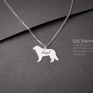 BERNESE MOUNTAIN Dog Tiny Silver Necklace • &quot;Customizable Bernese Mountain Dog Necklace: Tailored for Dog Lovers!&quot;