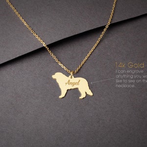 14K Solid GOLD Tiny BERNESE MOUNTAIN Dog Necklace • &quot;Personalized 14K Gold Bernese Mountain Dog Necklace: Crafted for Canine Enthusiasts!&quot;