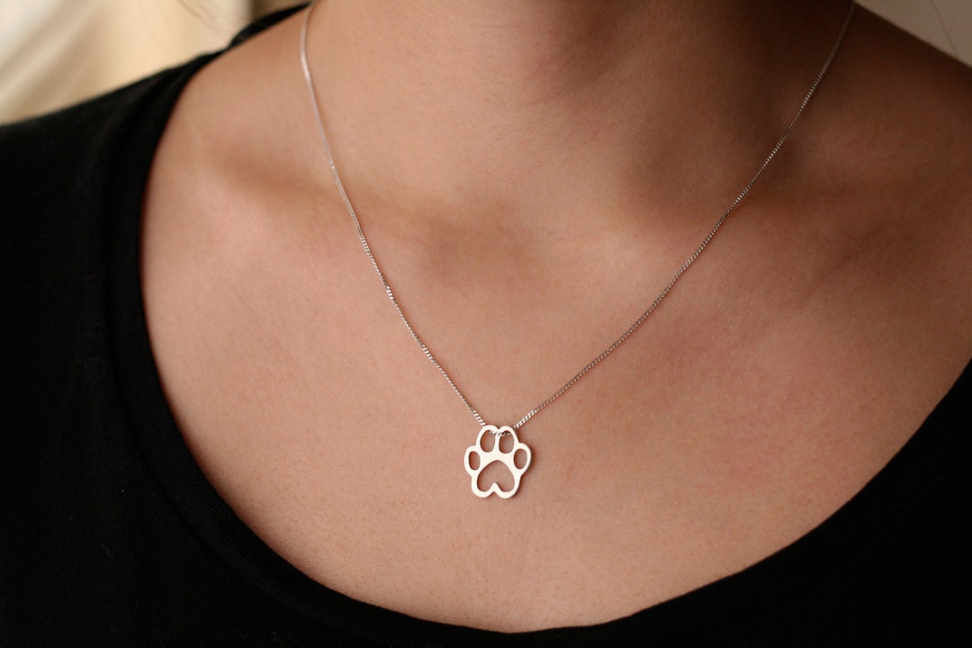 Paw Print Necklace Paw Necklace Dog Paw Cat Paw Paw Print Necklace Paw Jewelry Paw Print Silver Paw Jewelry Etsy