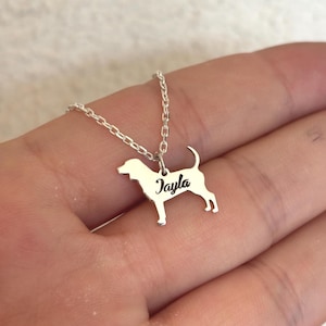 Collana personalizzabile con piccolo beagle: ciondolo a forma di cane in argento sterling