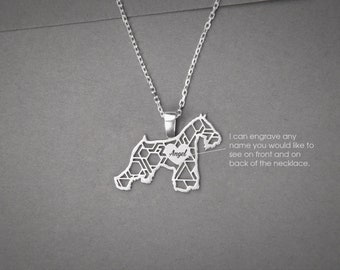 Personalized Schnauzer Necklace: Sterling Silver Dog Breed Jewelry