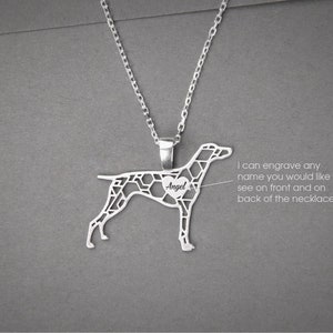 Personalised GERMAN Shorthair POINTER Necklace - German Pointer Name Jewelry - Dog breed Necklace - Dog Necklaces- Modern Dog Necklace