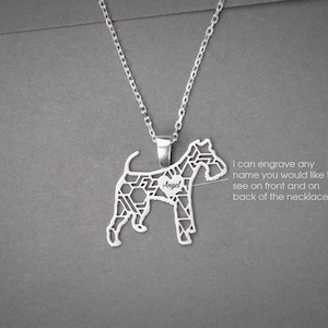 Personalized Wire Fox Terrier Necklace: Sterling Silver Dog Breed Jewelry