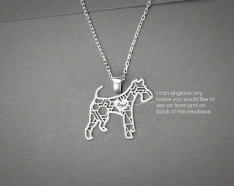 Personalized Wire Fox Terrier Necklace: Sterling Silver Dog Breed Jewelry