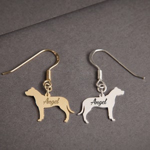 Personalized Dogo Argentino Sterling Silver Dangle Earrings