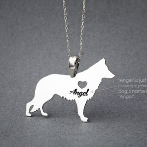Personalized German Shepherd Necklace: Sterling Silver Dog Name Pendant