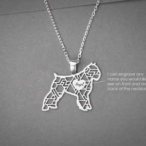 Personalized Bouvier Dog Necklace: Sterling Silver Pet Pendant