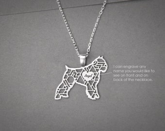 Personalized Bouvier Dog Necklace: Sterling Silver Pet Pendant
