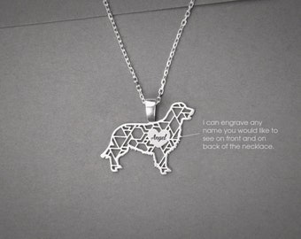 Personalized Golden Retriever Necklace: Sterling Silver Dog Jewelry