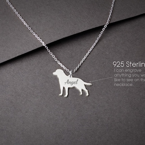 LABRADOR RETRIEVER Tiny Silver Necklace • "Customizable Labrador Necklace: Tailored for Dog Lovers!"