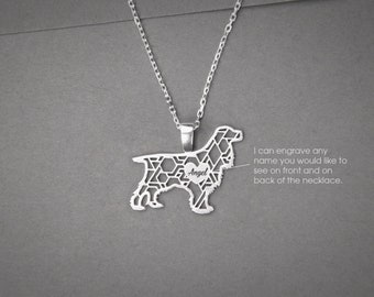 Personalized Cocker Spaniel Necklace: Sterling Silver Dog Breed Jewelry