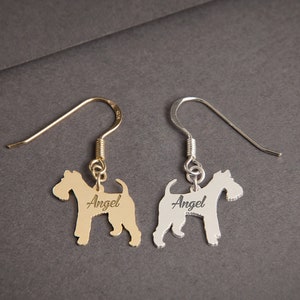 WIRE FOX TERRIER Dangle Earring - Wire Fox Terrier Earrings - Dangle Earrings - Dog Breed Earrings - Dog Earring