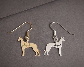 Personalisierte Pharaoh Hound Ohrringe: Sterling Silber Hunderasse Schmuck