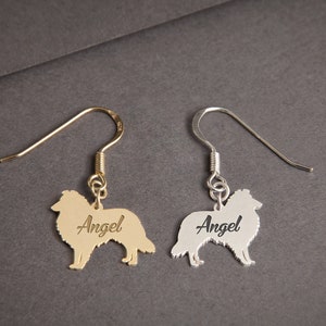 Sterling Silver Shetland Sheepdog Earrings: Personalized Collie Dangle