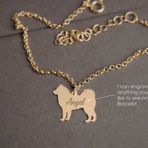 Personalized Siberian Husky Bracelet: Sterling Silver Engraved Pet Jewelry