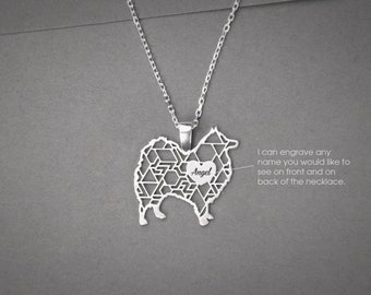 Personalized Japanese Spitz Necklace: Sterling Silver Dog Breed Jewelry