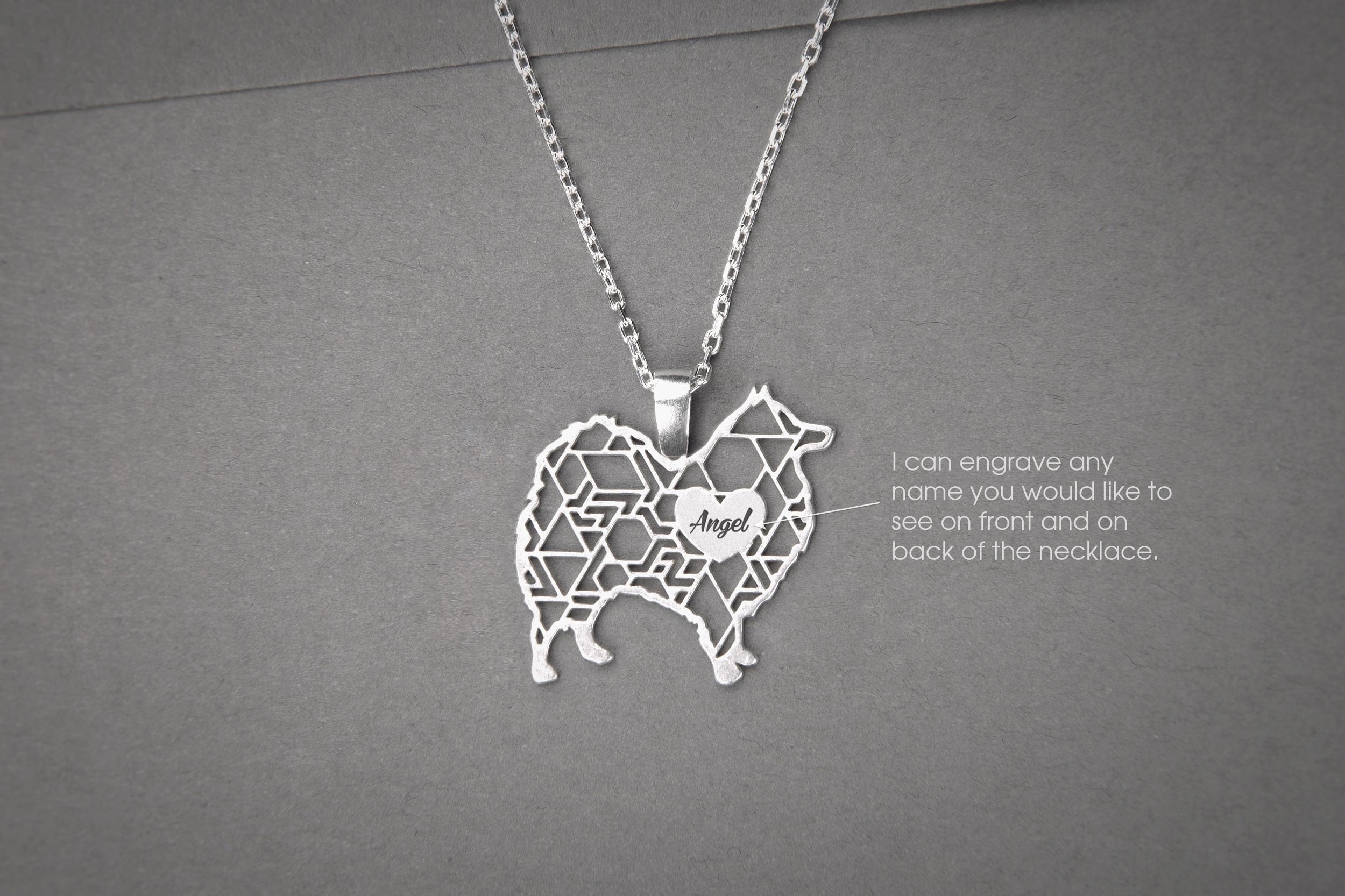 Personalized Japanese Spitz Necklace: Sterling Silver Dog Breed